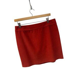 L.L. Bean Vintage Orange Corduroy Pencil Mini Skirt